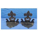 Vintage Cast Iron Boy Scoutgs Book Ends