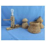 Chola CactusTable Lamp w/Woven Shade