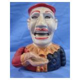 Vintage Clown Cast Iron Bank marked Italia 7"Tall
