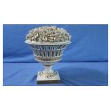 Granite Ceramic Vase w/Flower 9"wx11"H