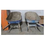 2 Metal Wheelbarrows