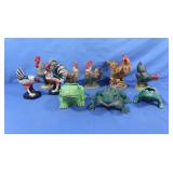 Rooster&Frog Figures incl. Japan,Homco,Enesco