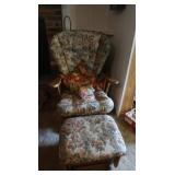 Maple Glider Chair w/Matching Foot Stool