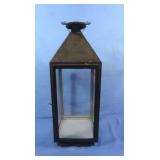 Metal&Glass Lantern Holder Box 8.5x8.5x23"