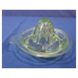 Vintage Depression Uranium Glass Juicer