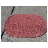 Red Braided Rug,70x48",has stains,needs cleaned