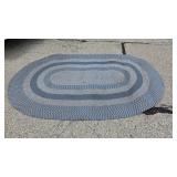 Blue Braided Rug,101.5x66.5",has stains,needs