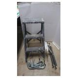 Metal Step Ladder,24",Garage Hooks&more