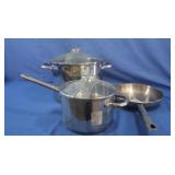 Wolfgang Puck Pots w/Lids&Skillet-NEW