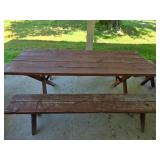 Wooden Picnic Table w/2 Bench Seats-6