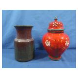 Pottery Vase&Ginger Jar-lid chipped