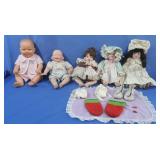 Vintage Porcelain Dolls, Doll Clothes&more
