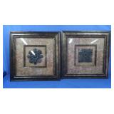 2 Framed Silver Rustic Metallic 4x4 Resin