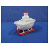 Vintage Wstmld. Milk Glass Santa in Sleigh