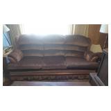 Tufted Back Sofa w/wood Accents-86x36x40(back leg