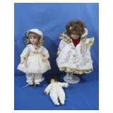 3 Porcelain Dolls 17"&9.5"