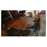 Wood Dining Table w/6 Spindle Back