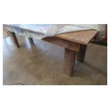 Wooden Bench(particle board top) w/vinyl cover