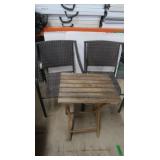 2 Metal&Vinyl Patio Chairs,seats damaged&Wooden