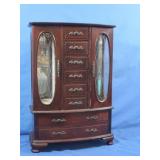 Vintage Mahogany Wood Jewelry Box