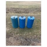 3 Plastic Barrels w/Lids