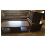 Wooden Coffee Table& 2 End Tables
