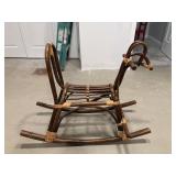 Vintage Franco-Albini Style Wicker Rocking Horse