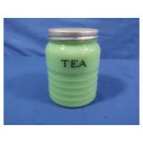 Vintage Jeannette Glass Jadite Tea Canister
