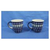 2 Boleslawiec Polish Pottery Mugs
