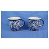 2 Boleslawiec Polish Pottery Mugs