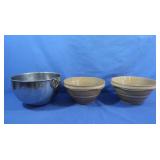 2 Ceramic Mixing Bowls&1 Metal Mixing Bowl