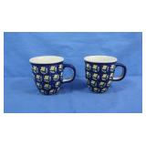 2 Boleslawiec Polish Pottery Mugs