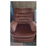 2 Corduroy Upholstered Chairs-Orange Tufted&Dusty