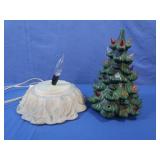 Vintage Ceramic Christmas Tree w/Lighted Base