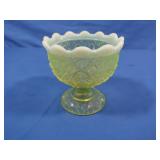 Vintage Fenton Opalescent Vaseline Daisy&Buttons