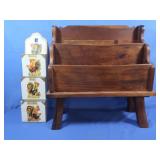 Wooden Magazine Rack 20.5"x9.5"x21.5"H&Metal