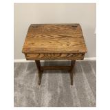 Solid Oak Slant Wood Desk 24"Wx32"H-Good Cond