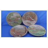4 Vintage Byron Mold 3D Wall Plates