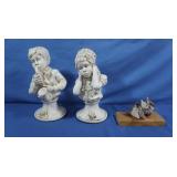Vintage Chalkware Girl&Boy Figures