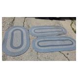 3 Braided Rugs 1-66x25"& 2 51x31",all have stains