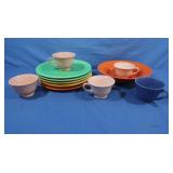 Vintage Fiestaware Plates,Ceramic Bowl&Cups