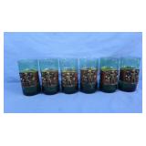 Vintage Drinking Glasses w/Leather Sleeves Set
