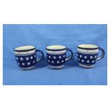 3 Boleslawiec Polish Pottery Mugs