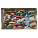 Various wire strippers, crimping tools, wire