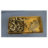 Variety of 1/4' rive sockets, hex bits,