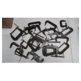 Assortment of C clamps