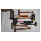 Assortment of hammers & mallets some craftsman