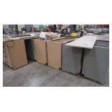 Metal cabinet bases w/wood countertops