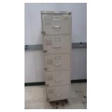 Metal 5 drawer file cabinet 18x28.5x60'