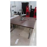 2 metal & wood tables 60x30x29.5' (damage on edge